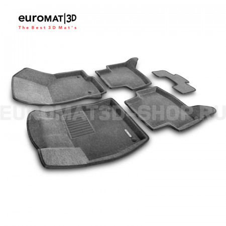 Текстильные 3D коврики Euromat3D Business в салон для Volkswagen Golf 7 (2013-2019) № EMC3D-004507G Серые