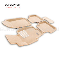 Текстильные 3D коврики Euromat3D Business в салон для Honda Accord (2002-2007) № EMC3D-002605T Бежевые