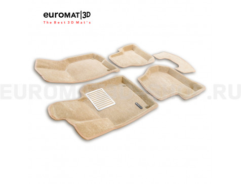 Текстильные 3D коврики Euromat3D Lux в салон для Volkswagen Golf 5 (2003-2009) № EM3D-004502T Бежевые