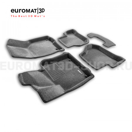 Текстильные 3D коврики Euromat3D Business в салон для Seat Altea (2005-2009) № EMC3D-004502G Серые