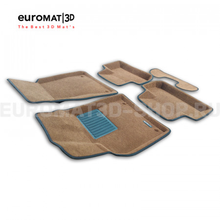 Текстильные 3D коврики Euromat3D Business в салон для Audi Q5 (2008-2016) № EMC3D-001104R Коричневые