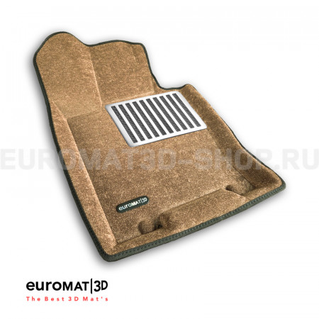 Текстильные 3D коврики Euromat3D Lux в салон для Kia Mohave (2021-) № EM3D-002906R Коричневые
